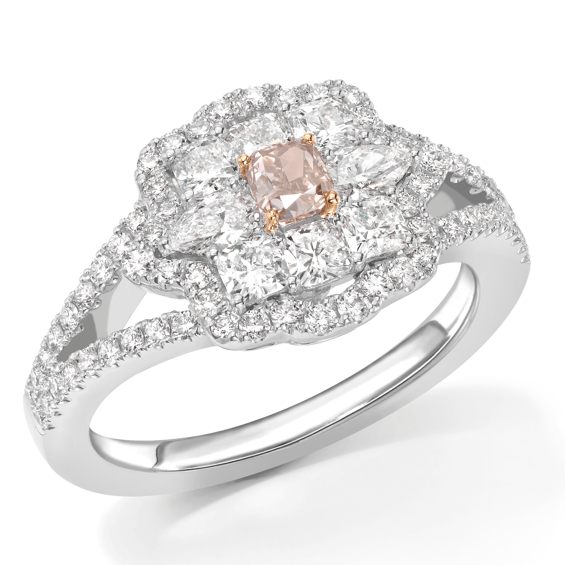 Natural Fancy Intense coloured diamond cluster ring - The Diamond Trust