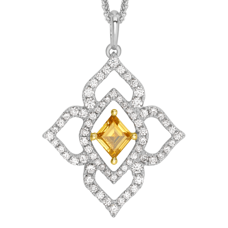 Natural Fancy coloured diamond pendant