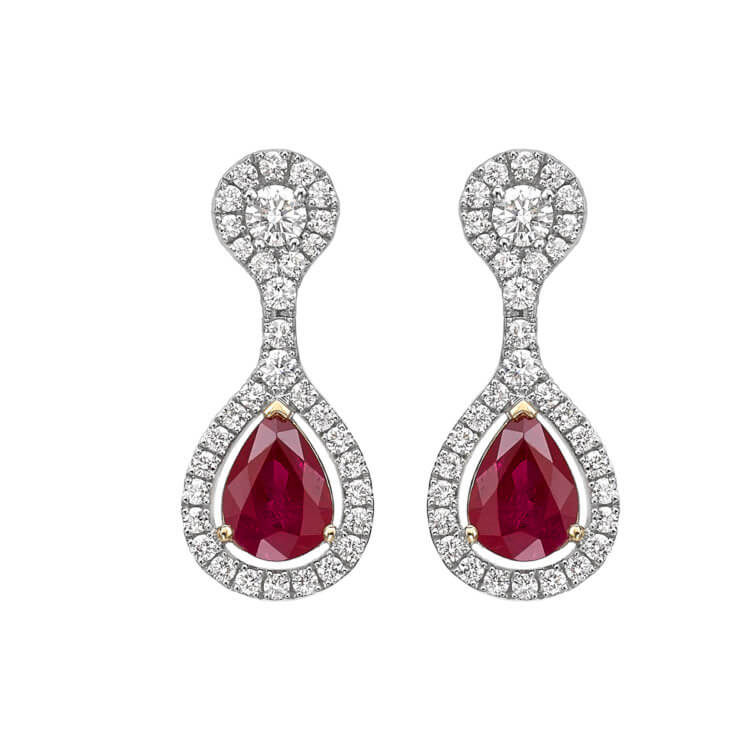 Ruby and diamond earrings