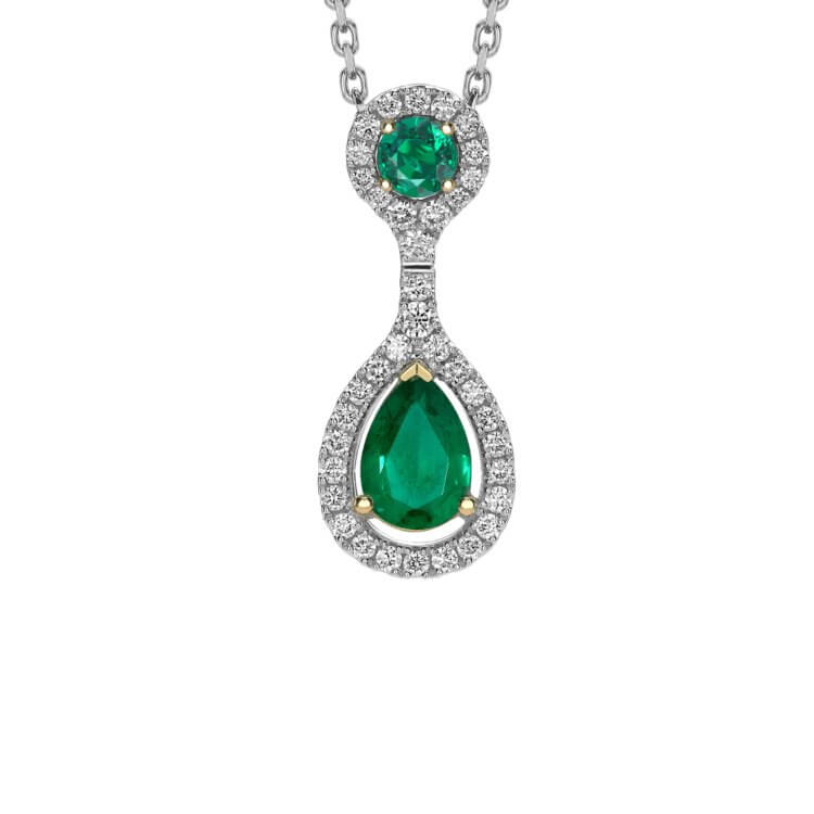 Emerald and diamond pendant