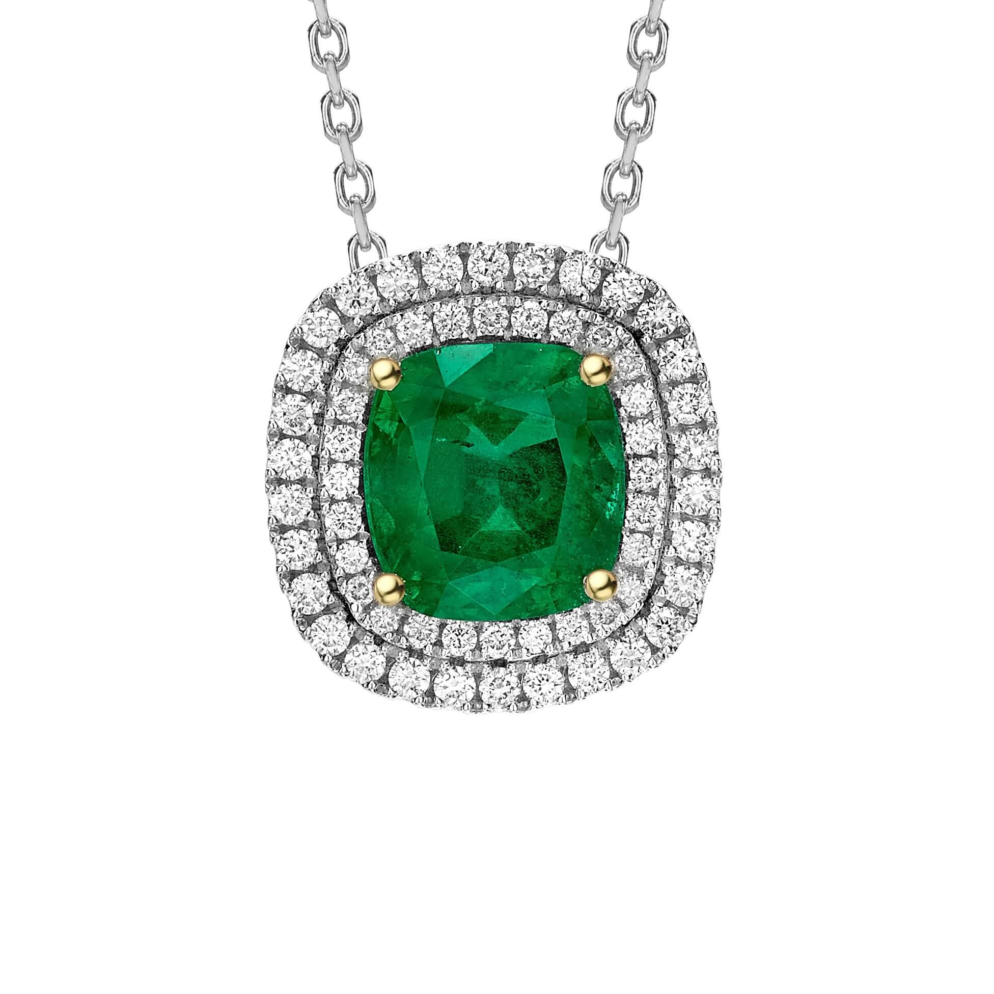 Emerald and diamond pendant - The Diamond Trust