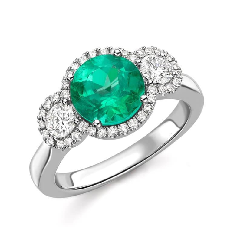 Emerald and diamond ring