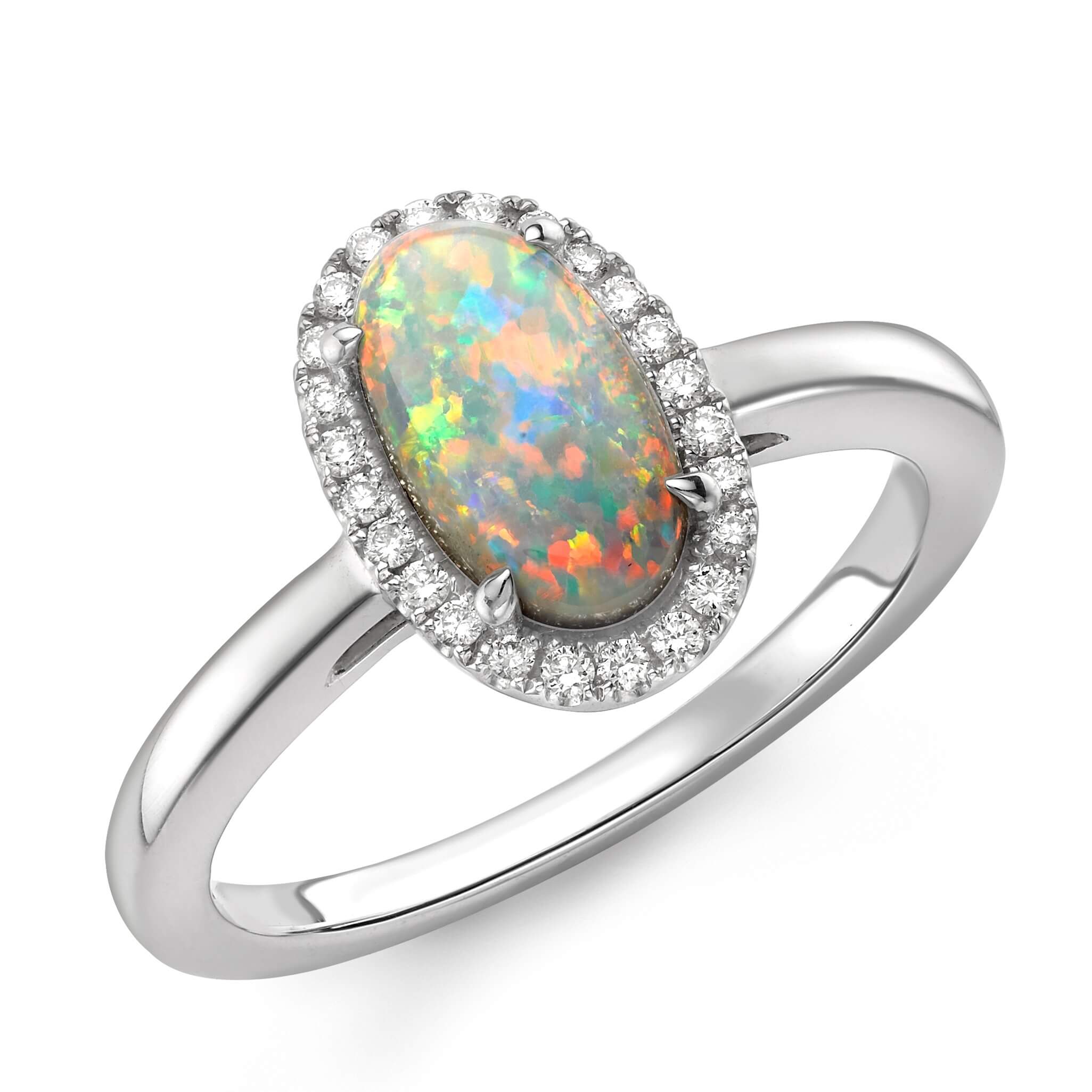 WG opal and diamond cluster ring - The Diamond Trust