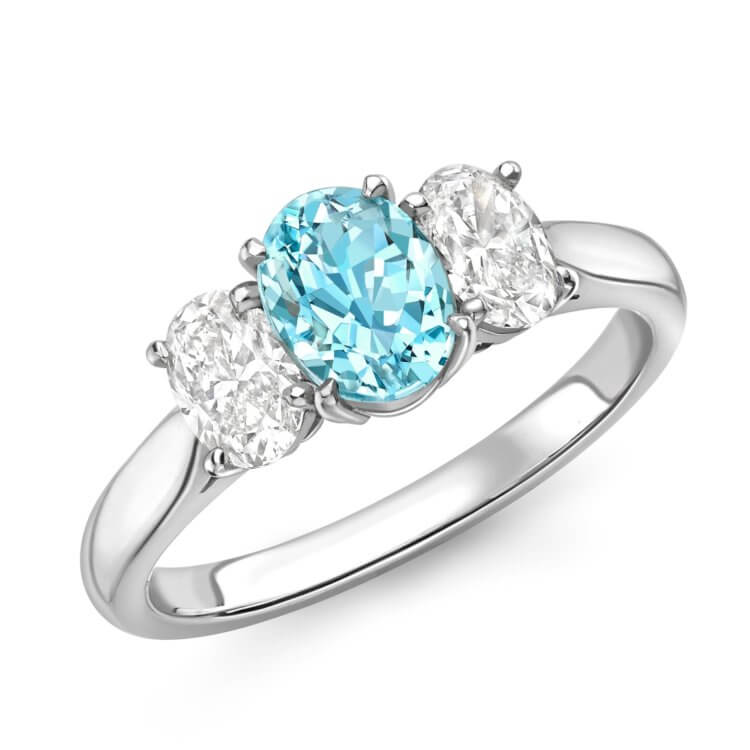 Paraiba tourmaline and diamond ring