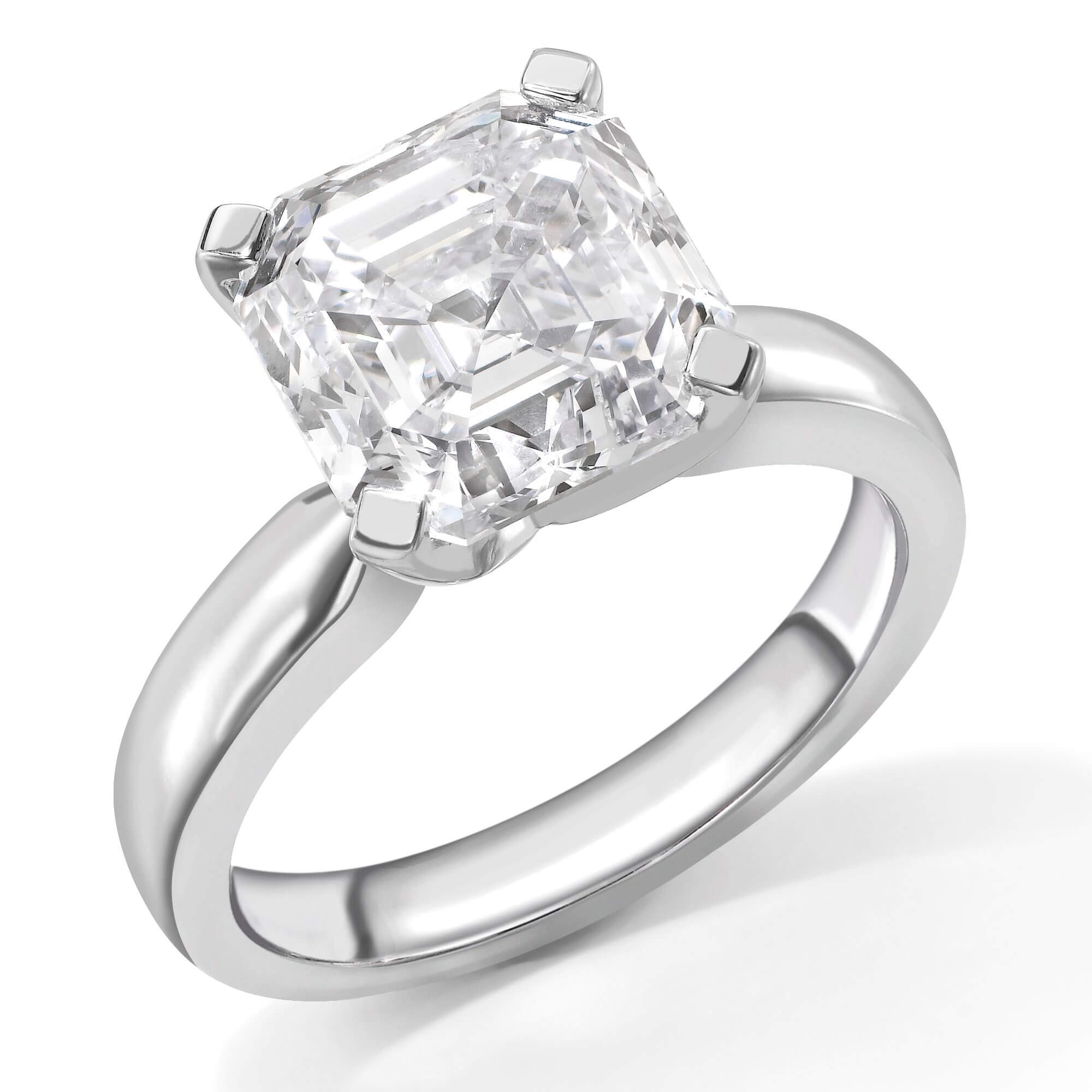Asscher cut diamond single stone ring - The Diamond Trust