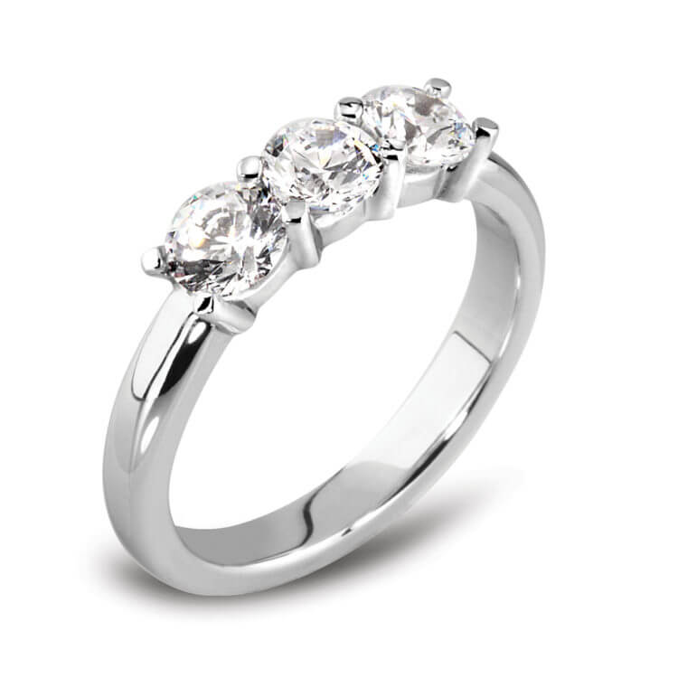 Three stone diamond ring