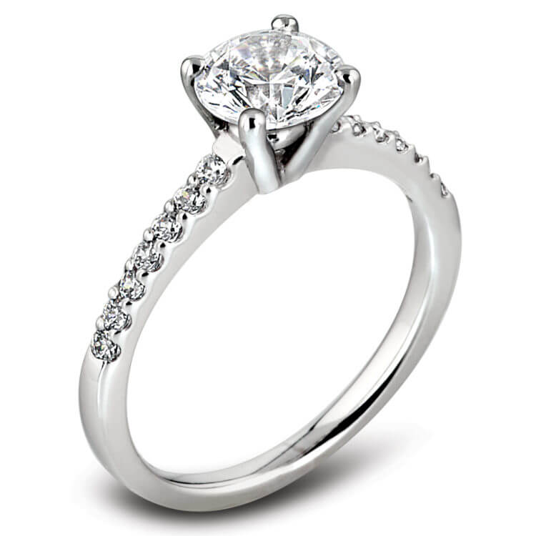 Round brilliant diamond single stone ring